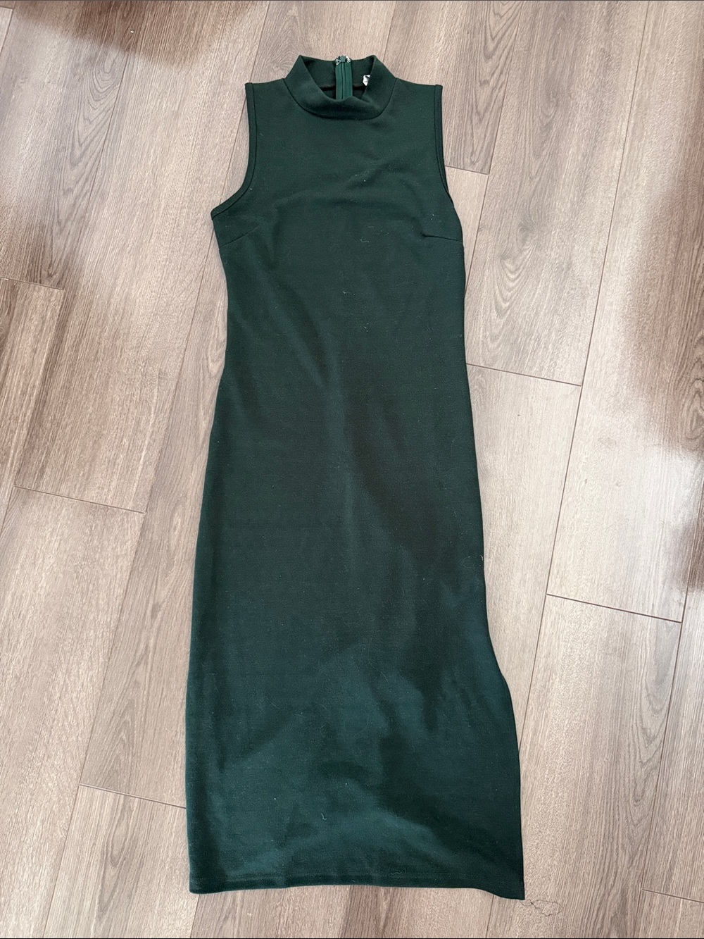 She + Sky Sleeveless Mock Neck Maxi Dress in Forest Green